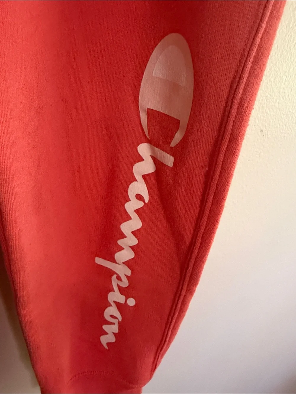 Champion Woman’s Bright Orange Logo Joggers with Script Side Graphic